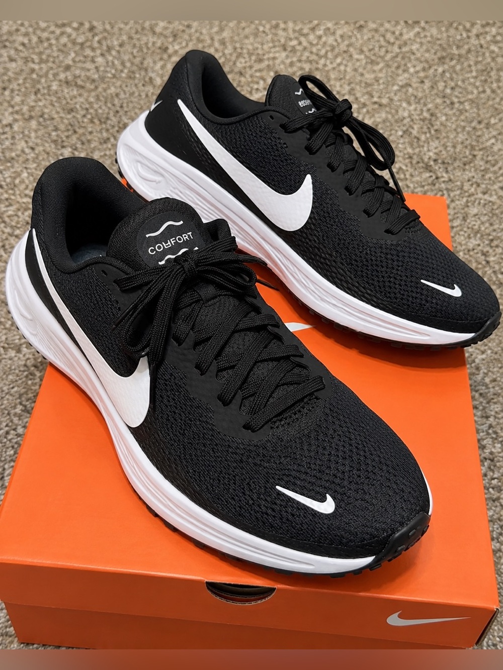 Size 9.5 US Women’s Nike Revolution 8 Black White. 8 Men’s Athletic Sneakers